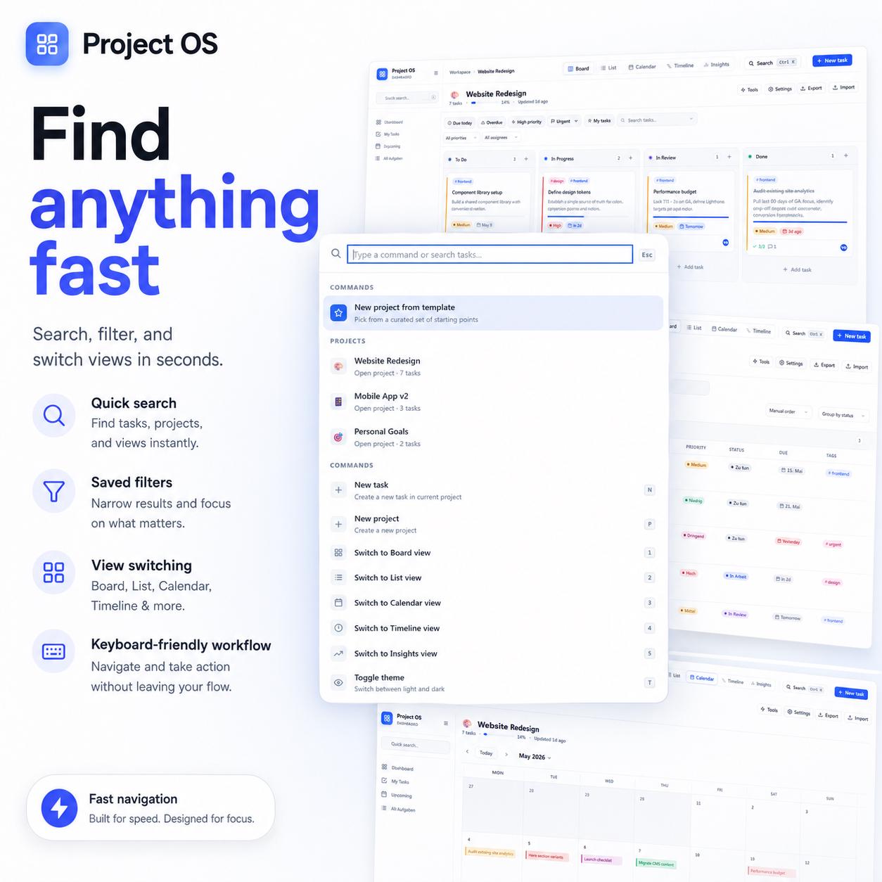 Project OS Dashboard – Offline Project Manager With Kanban, Gantt ...