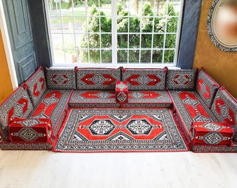 Floor Seating Set , Floor Sofa, FILLED sofa, Arabic Majlis Sofa Set ,Floor Couch , Floor Cushion Set , Event Decor