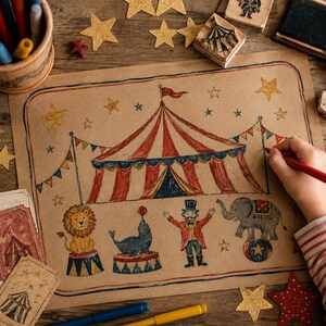 Zirkus-Geburtstagsparty-Plan | Karnevalsspiele, Zeitplan & Moderationsskript | Kinder von 6-8 Jahren | Sofortiger Download zum Ausdrucken