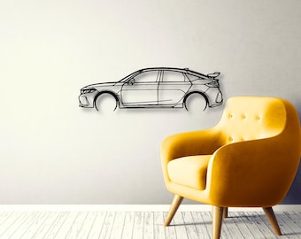 Type R FL5 2023 metalen wanddecoratie voor autoliefhebbers, performance auto kunstcadeau, modern bord in garagestijl