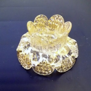 Clear With 24K Gold 2&quot; Murano Glass Chandelier Flower