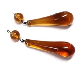 1920s Amber Czech Glass Chandelier Crystal Drops Small Chandelier Crystals Perfect for Jewelry Suncatchers Wind Chimes Tiny Crystals