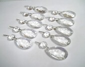 Excellent Quality Chandelier Crystal Teardrops 1 1 2 quot Lot of TEN 1.5 quot Clear Chandelier Crystal Prism Tear Drops Jewelry Vintage Replacement