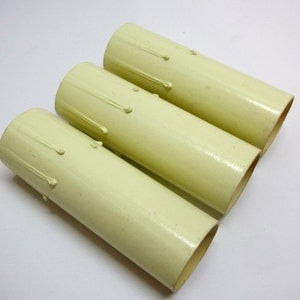 Set of Three 4&quot; Long Ivory Drip Standard Socket Chandelier Candle Covers