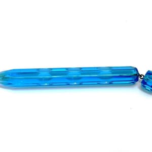 Aqua Turquoise Czech Glass Fancy Cut Chandelier Crystal Spear 3&quot;