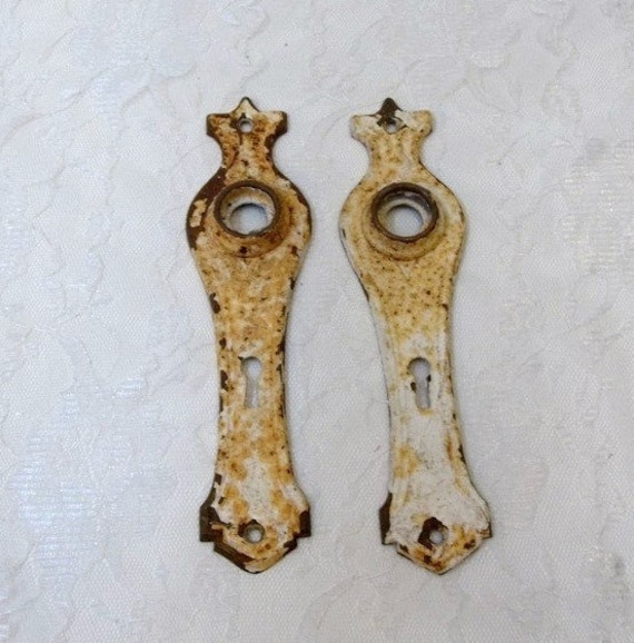 Shabby Chic Pair Of Antique Door Plates Rustic Chippy Paint Etsy image 0 - Shabby Chic Pair Of Antique Door Plates Rustic Chippy Paint Etsy