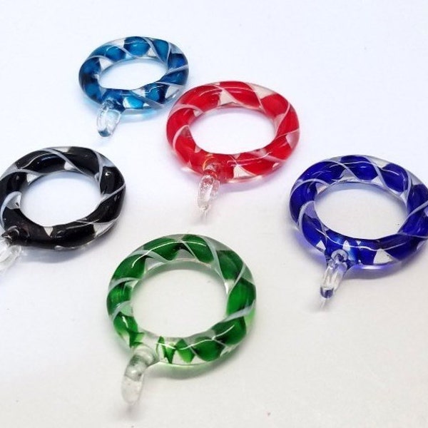 Chandelier Crystal Ring From Blown Glass, Multiple Colors, Choose One