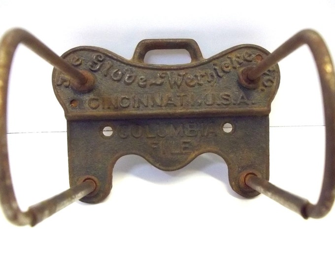 Globe Wernicke Columbia File Cast Iron Receipt Holder Antique Etsy