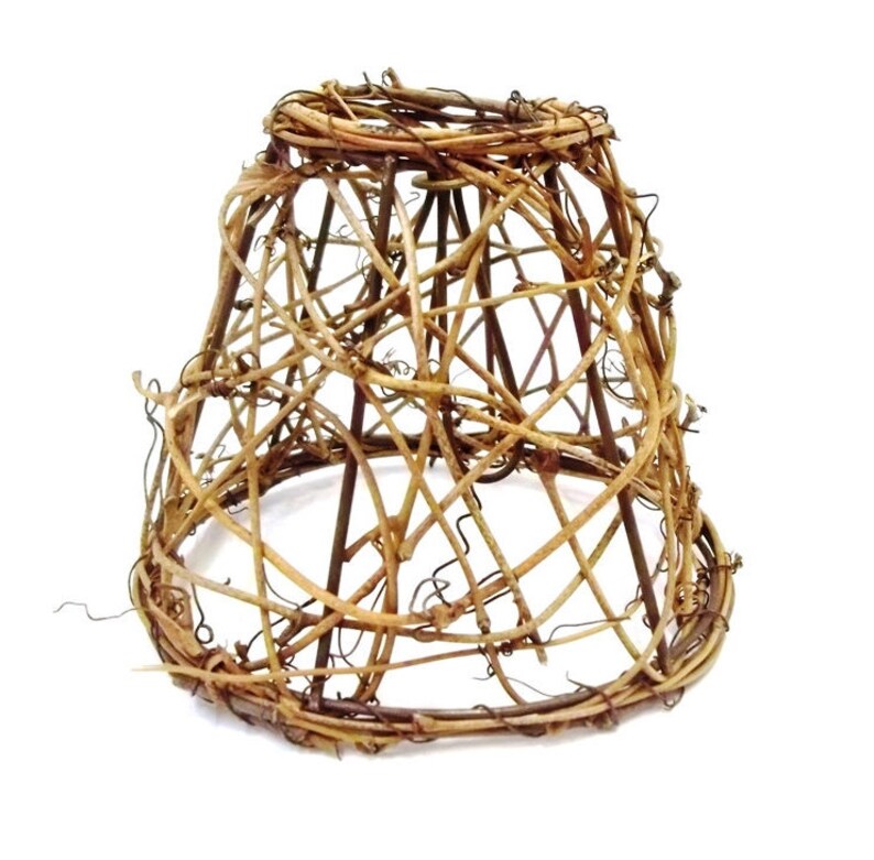 Small Woven Vine Lampshade Twig Lamp Shade 5 Clip On Rustic Lighting Supply Chandelier Wedding Decor Woodland