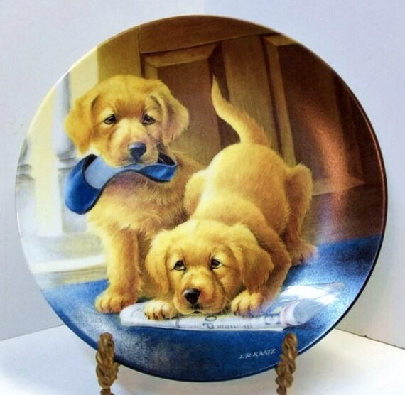 golden retriever collector plates