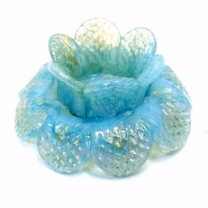 Opalescent Blue Murano venezianisches Glas 5,5 cm Kronleuchter Blume