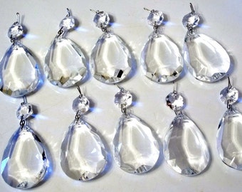 Details about   Lot of 2 Vintage Crystal Glass Chandelier Prisms 