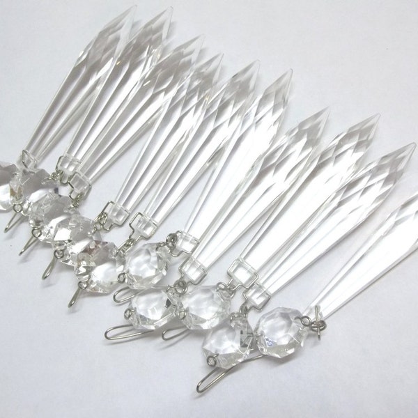 Excellent Quality Chandelier Crystal Prism U Drop Spear, 3" Set of TEN