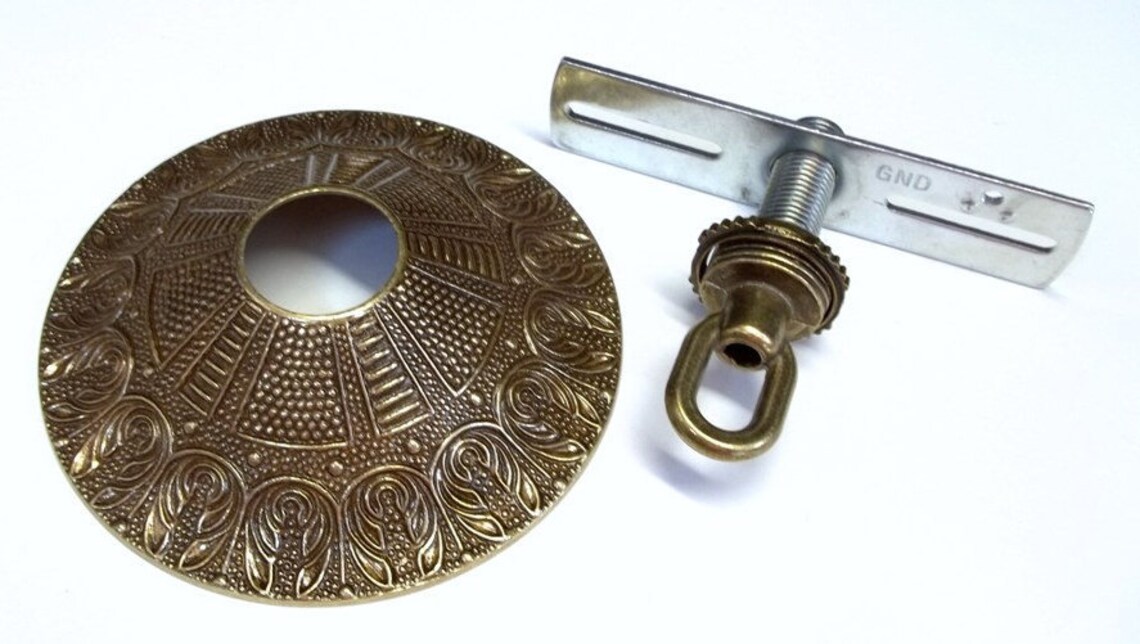 Ornate Brass Chandelier Ceiling Canopy Perfect for Vintage Etsy