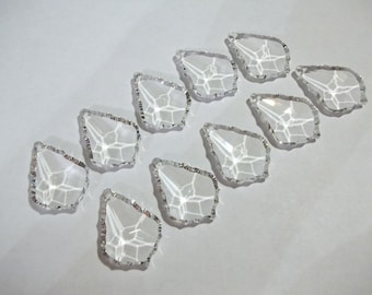 Lead Crystal French Pendants, Chandelier Prisms 1.5", Jewelry Supplies (Lot of 10)