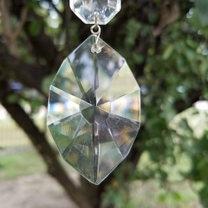 Vintage Leaf Shaped Chandelier Crystal Prism, Nice Quality 2 1/4&quot;