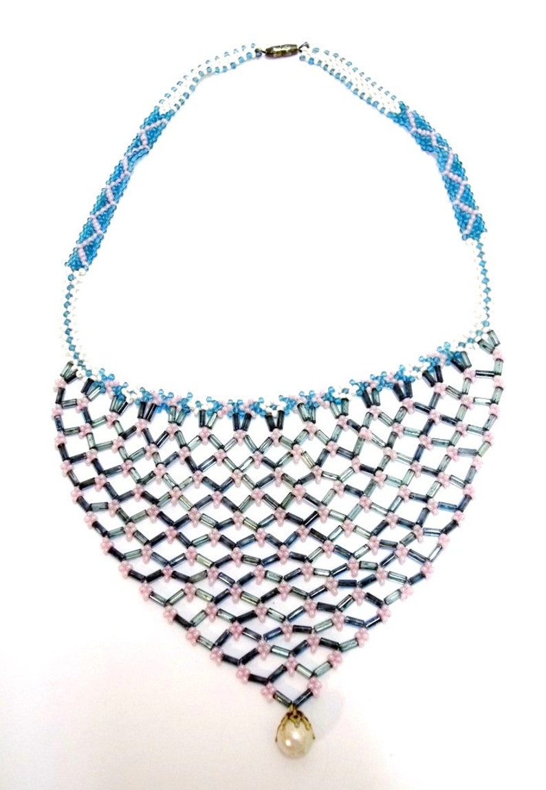 Vintage Boho Seed Bead Bib Necklace Necklace DD 747 Etsy