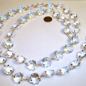 Excellent Quality Chandelier Crystal Octagon Strand 39", No Bow Ties
