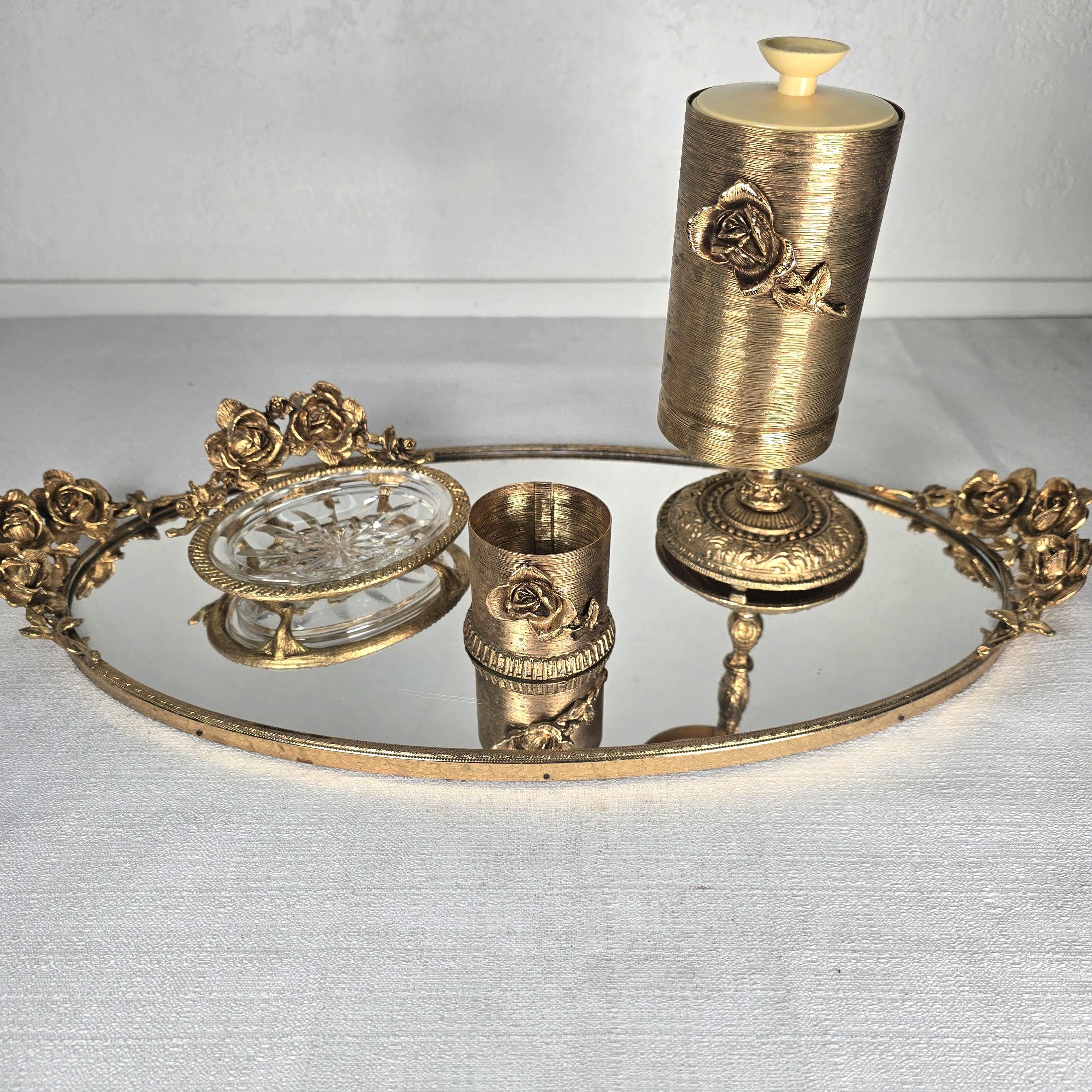 50's Stylebuilt/スタイルビルト U.S.A. ミラートレイ Stylebuilt Gold Vanity Mirror Tray - Etsy
