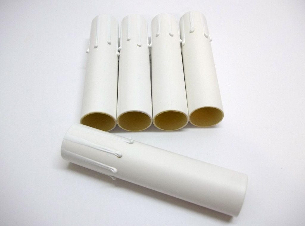 Five 5 White Drip Chandelier Candle Sleeve Four Inch Five 5 White Drip Chandelier Candle, Chandelier Candle Covers Sleeves