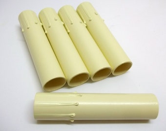 Chandelier Candle Covers Set of Five (5) 4 Inch Candelabra Ivory Drip Socket Covers