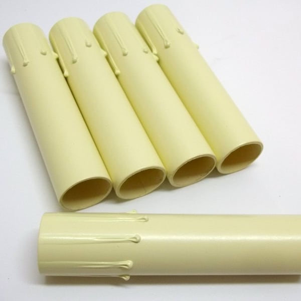 Chandelier Candle Covers Set of Five (5) 4 Inch Candelabra Ivory Drip Socket Covers
