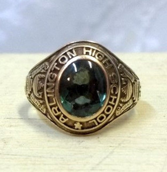 1969 10K Gold High School Class Ring Arlington High School Etsy
