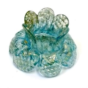 Blue Murano Glass Chandelier Flower - ONE 2&quot; Vintage Venetian Mirror Flower