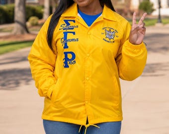 Chaqueta bomber de nailon personalizada de la línea griega Sigma Gamma Rho / Chaqueta personalizada para fraternidades y hermandades / Ropa griega bordada