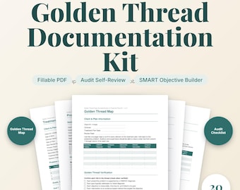 Golden Thread Treatment Plan & Case Conceptualization Forms | Audit Ready Medical Necessity PDF for Therapists