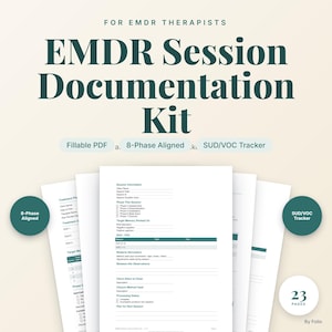 Kit di documentazione per le sessioni EMDR / 9 modelli per terapeuti / Moduli per studi privati