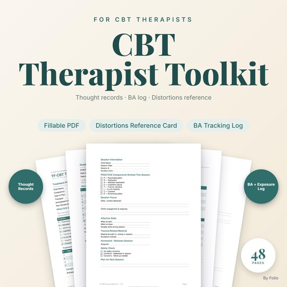 CBT Therapist Toolkit | Thought Record, Behavioral Activation, Exposure Worksheets