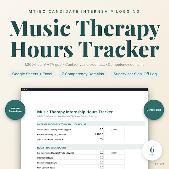 Music Therapy Internship Hours Tracker