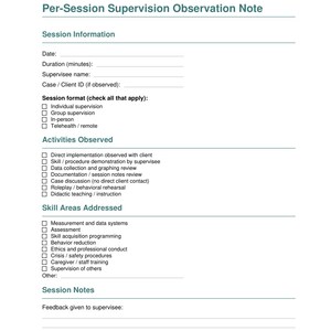 BCBA Supervisor Toolkit | Supervision Agreement Observation Note Monthly Attestation Forms | ABA Supervisor Documentation Kit afbeelding 9