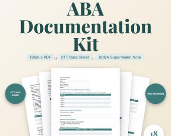 ABA Therapy Session Data Forms | RBT Session Note | Documentation Kit for BCBAs