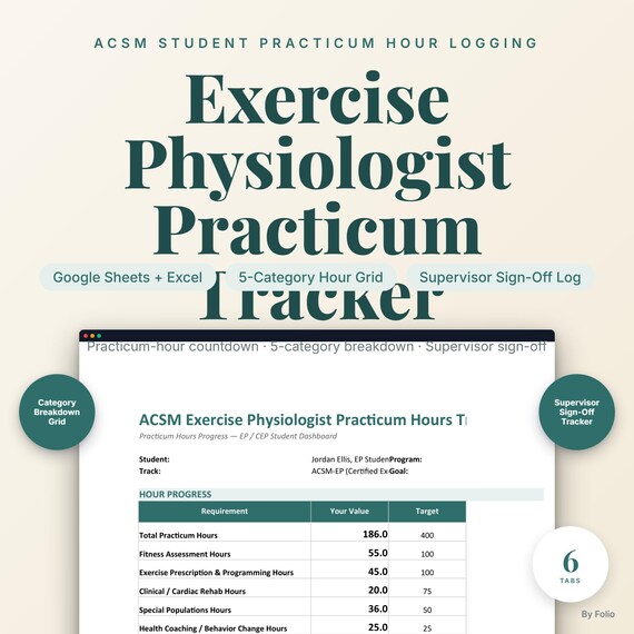 Exercise Physiologist Practicum Hours Tracker