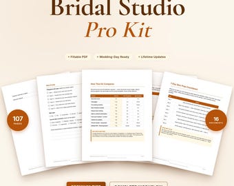 Bridal Makeup Artist Studio Kit | Contracts, Intake, Pricing (Editable PDF)
