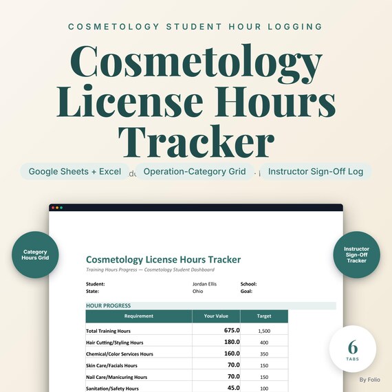 Cosmetology License Hours Tracker