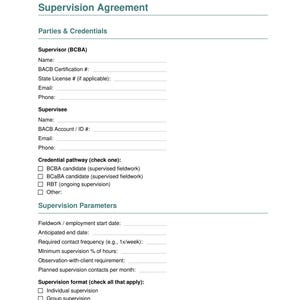 BCBA Supervisor Toolkit | Supervision Agreement Observation Note Monthly Attestation Forms | ABA Supervisor Documentation Kit afbeelding 8