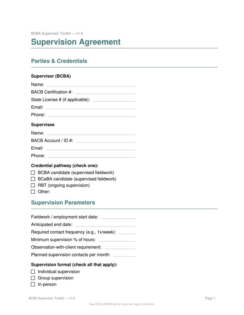 BCBA Supervisor Toolkit | Supervision Agreement Observation Note Monthly Attestation Forms | ABA Supervisor Documentation Kit afbeelding 8