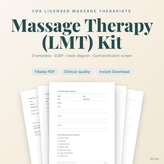 Massage Therapy SOAP Note Template Kit