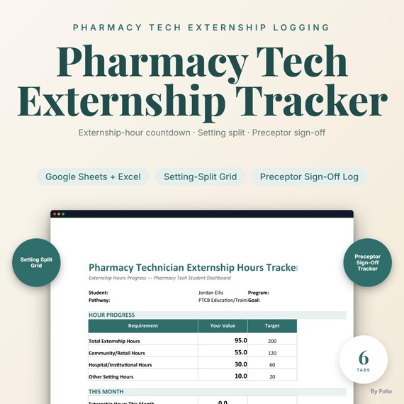 Pharmacy Technician Externship Hours Log