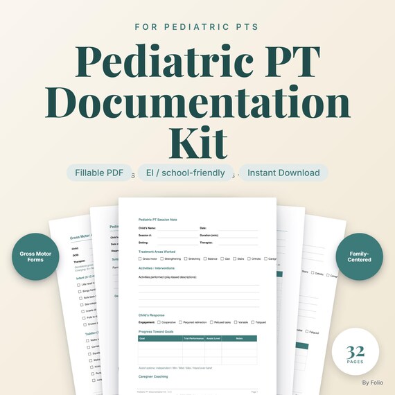 Pediatric Physical Therapy Documentation Kit | Soap Note + Gross Motor Assessment + Home Exercise Program