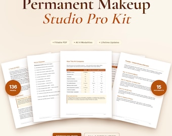 Permanent Makeup Studio Kit | All 4 Modalities, Consent Forms (Editable PDF)