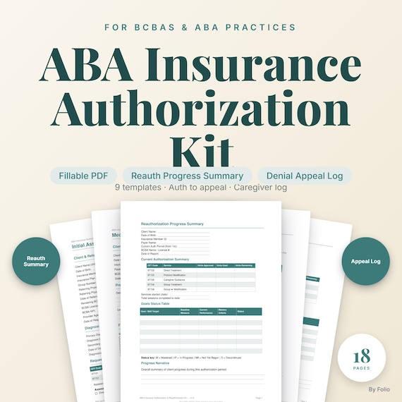ABA Insurance Authorization Forms for BCBAs
