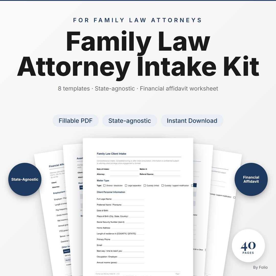 Family Law Attorney Intake Template | Divorce Engagement Letter + Fee ...