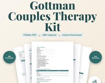 Gottman Couples Therapy Session Notes Template | Sound Relationship House | Four Horsemen Tracker | Fillable PDF