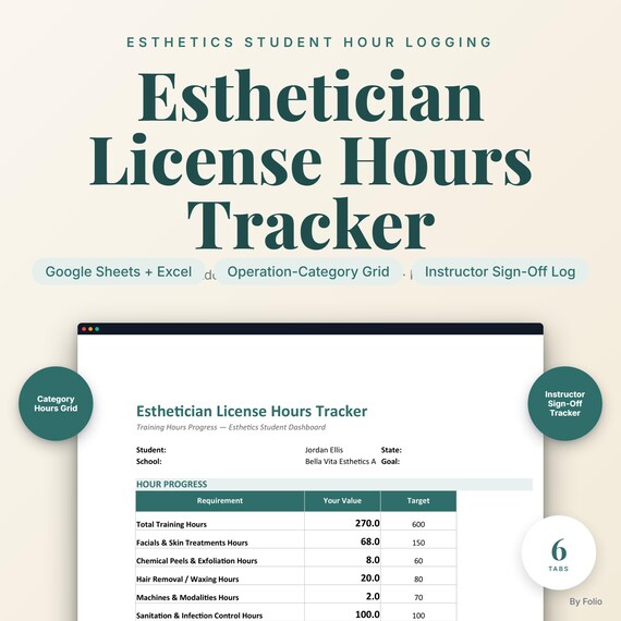 Esthetician License Hours Tracker