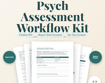 Psychological Assessment Workflow Forms | Testing Documentation Kit for Licensed Psychologists PDF