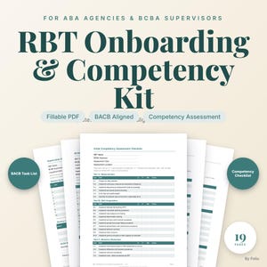 RBT Onboarding Kit | BACB Competency Assessment Forms | Training Documentation for Behavior Agencies